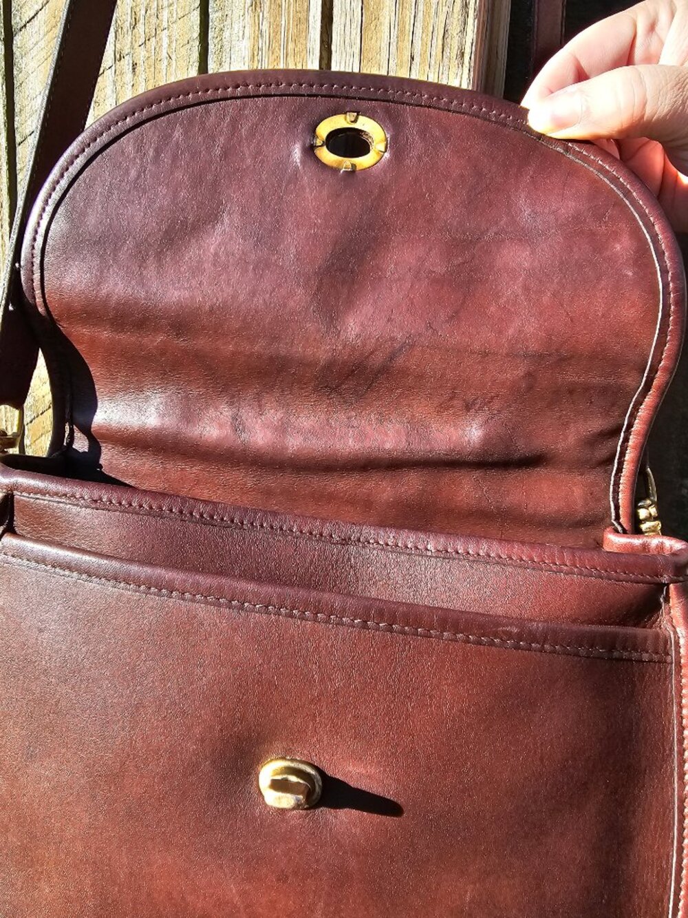 Vintage Coach Plaza Bag #9860 Mahogany Made In USA Year 1989 - Picture 10 of 13